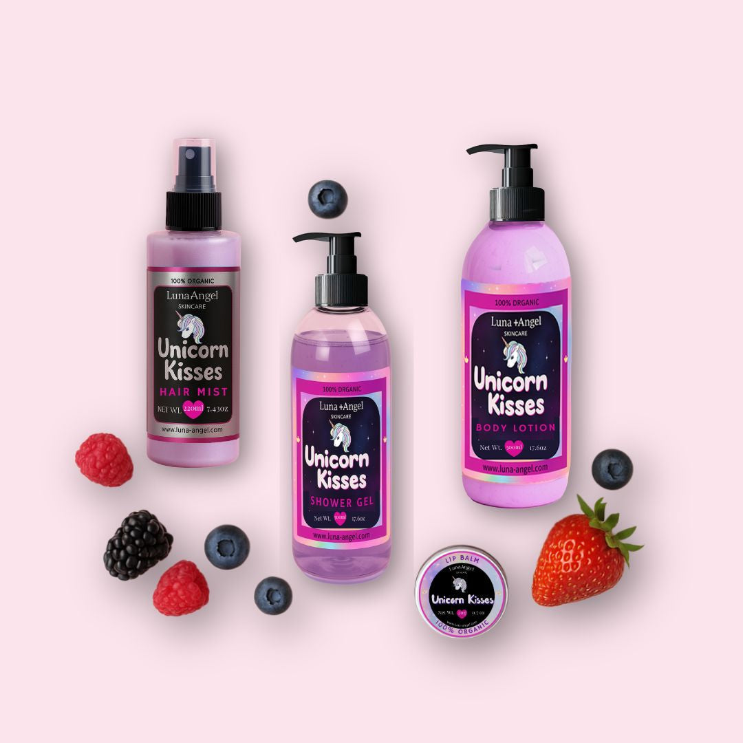 Unicorn Kisses Collection by LunaAngel – berry floral body care inspired by Burberry Her
