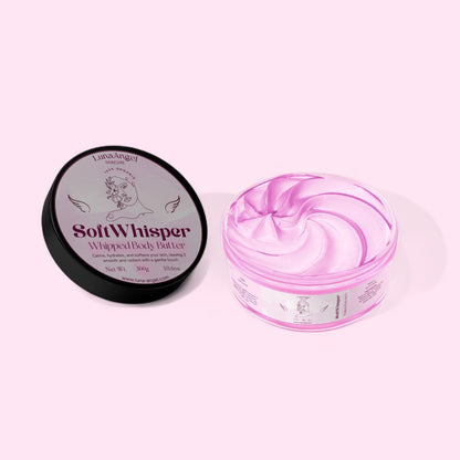 Soft Whisper Whipped Body Butter by LunaAngel – luxury feminine body butter made in Egypt with a warm powdery scent inspired by La Vie Est Belle
