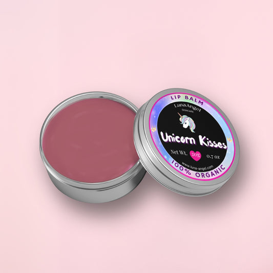 Unicorn Kisses Lip Balm texture with glossy juicy finish
