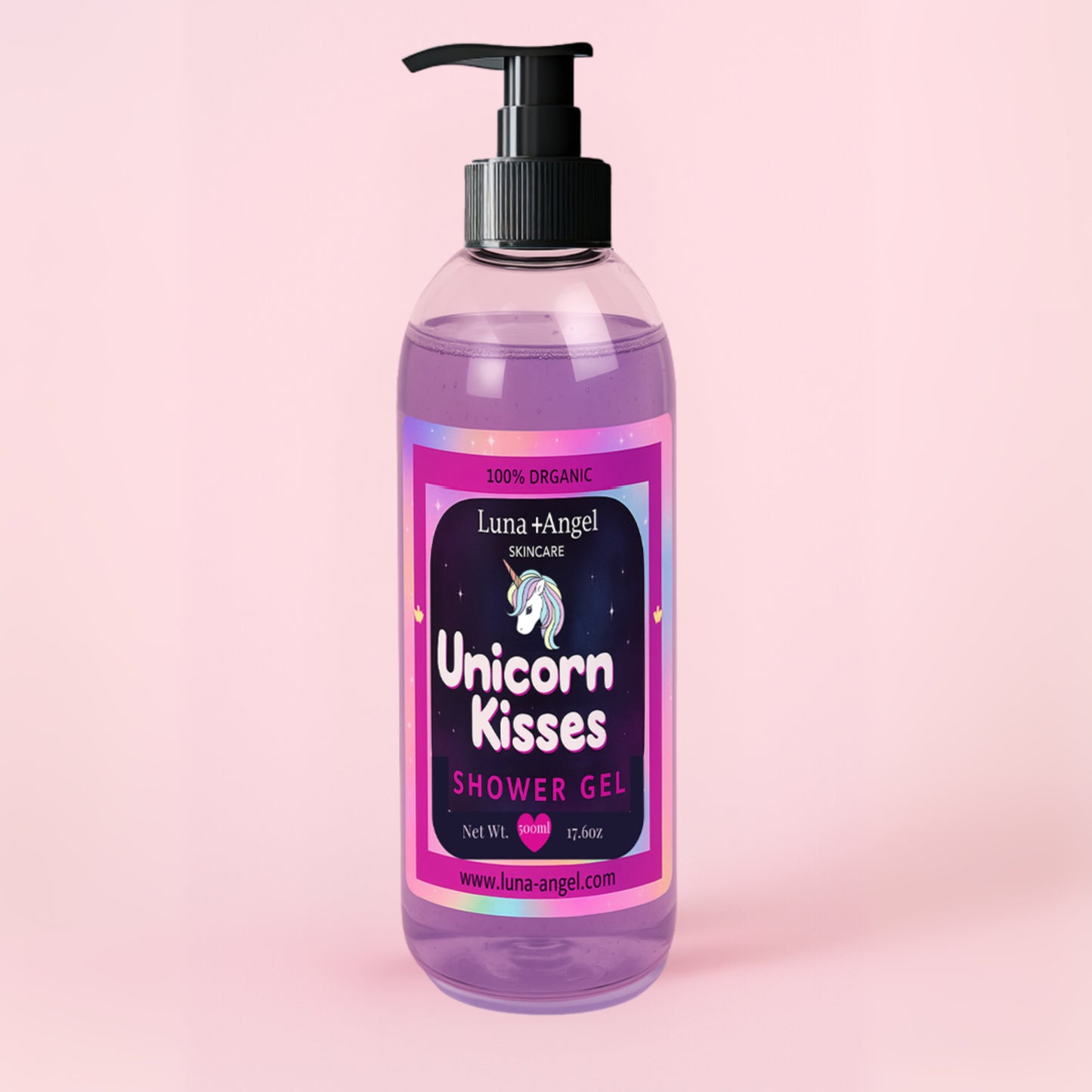 Unicorn Kisses shower gel bottle with pump – LunaAngel Skincare