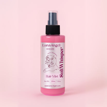 Soft Whisper hair fragrance soft floral powdery scent elegant feminine vibe
