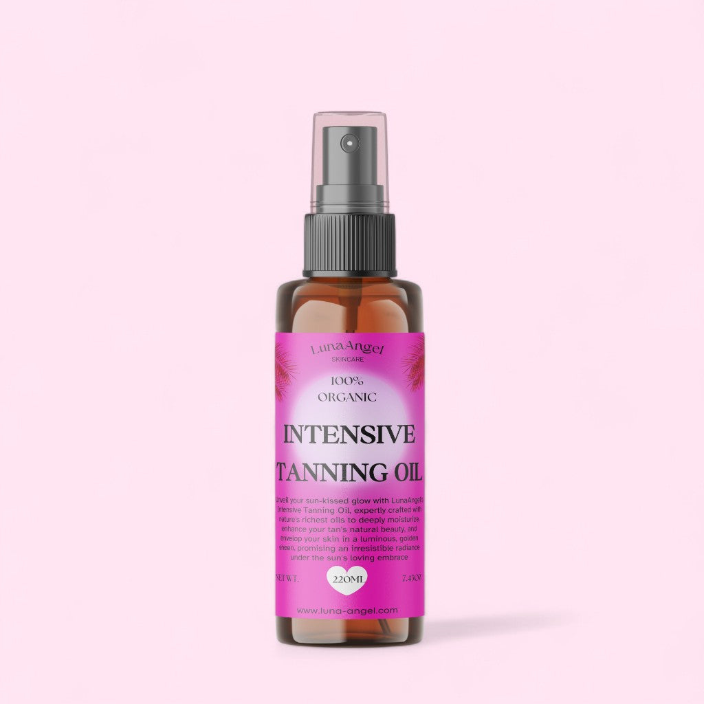 SunGlow Tanning Oil Pink Edition 220ml by LunaAngel – organic tanning oil for sun kissed glow
