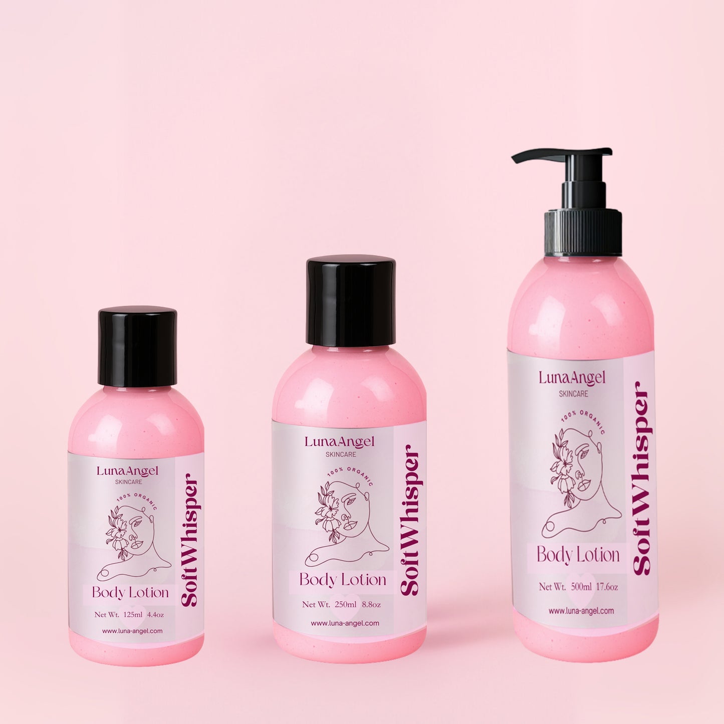 SoftWhisper Body Lotion by LunaAngel – organic body lotion in Egypt – clean powdery scent