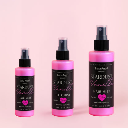 Stardust Vanilla hair mist bottle warm vanilla luxury fragrance LunaAngel
