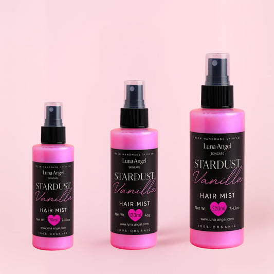 Stardust Vanilla hair mist bottle warm vanilla luxury fragrance LunaAngel
