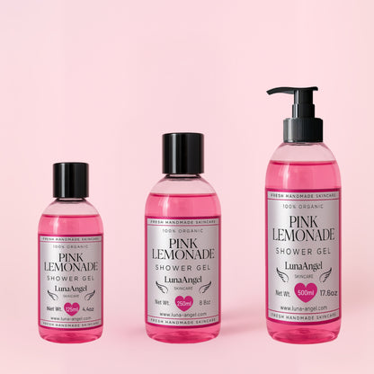 Pink Lemonade Shower Gel by LunaAngel – sweet fruity body wash made in Egypt
