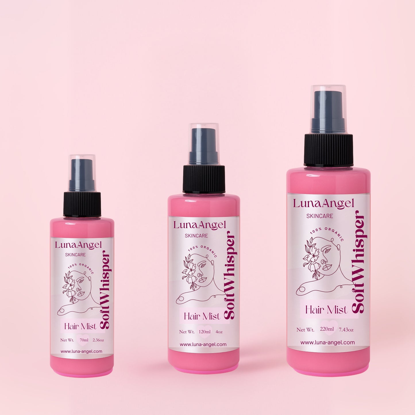 Soft Whisper hair mist bottle with clean powdery feminine scent by LunaAngel
