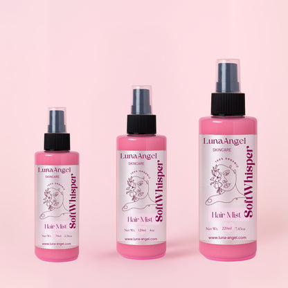 Soft Whisper hair mist bottle with clean powdery feminine scent by LunaAngel

