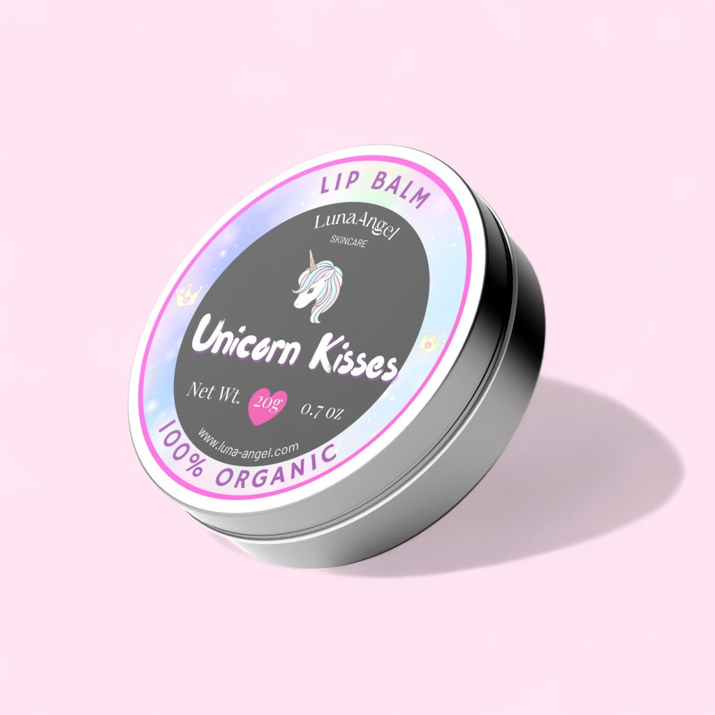 Unicorn Kisses Lip Balm texture with glossy juicy finish
