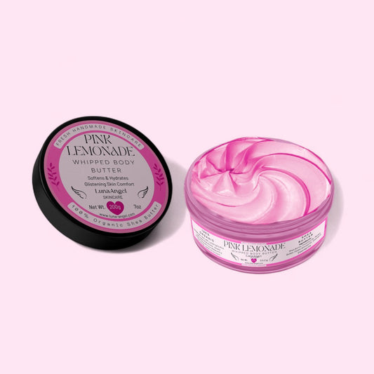Pink Lemonade Whipped Body Butter by LunaAngel – organic whipped body butter made in Egypt with a sweet fruity scent
