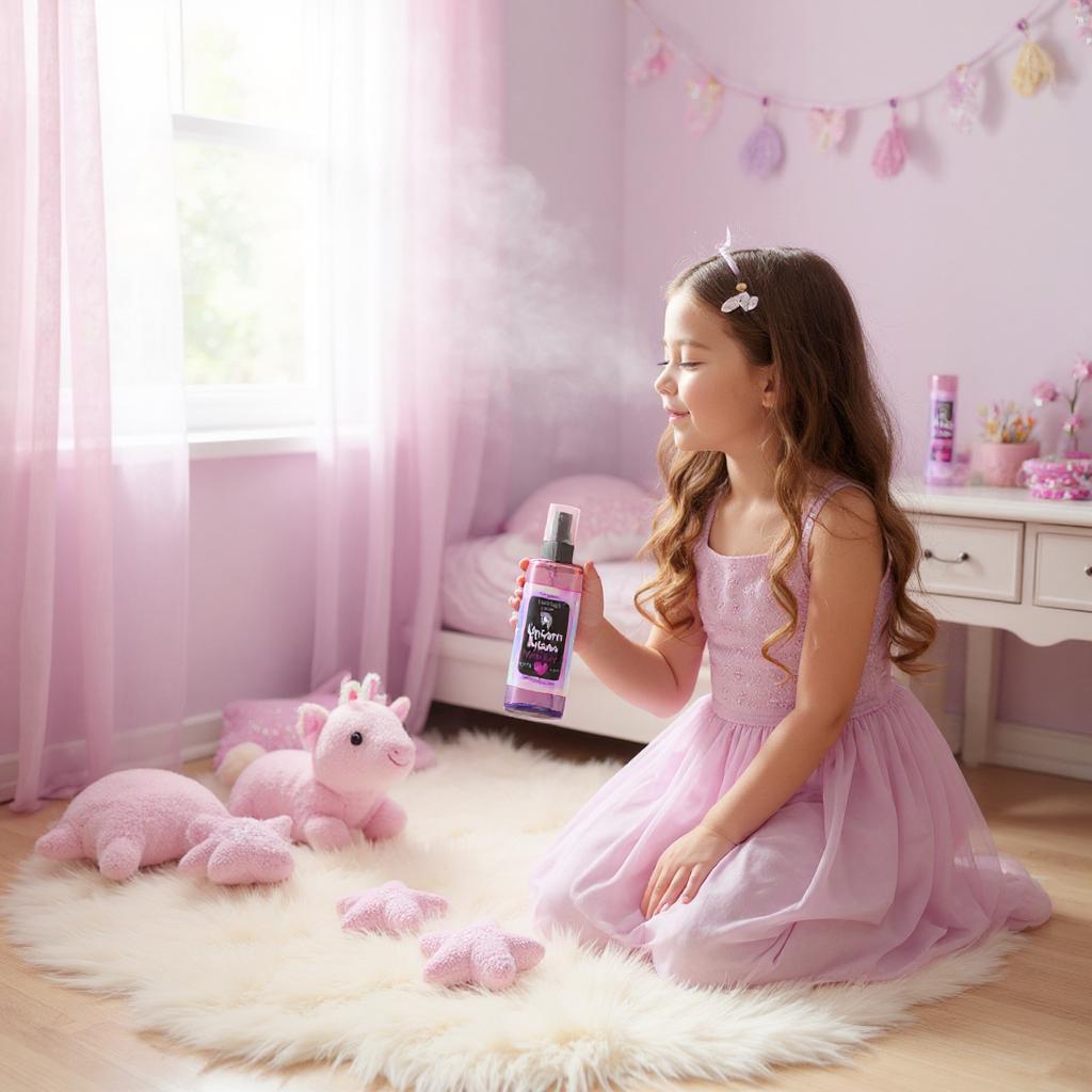 Unicorn Kisses hair mist for sweet youthful scented hair
