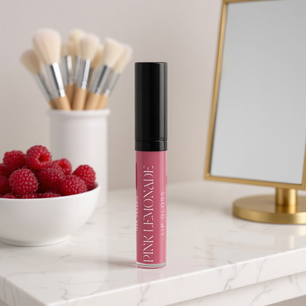 High-shine Pink Lemonade lip gloss with premium KTB base texture