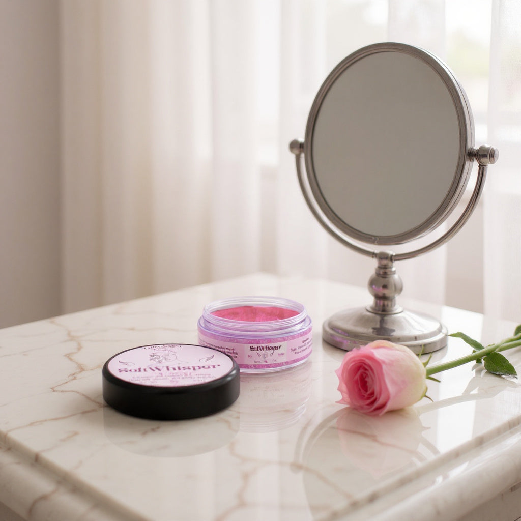 Soft Whisper lip scrub by LunaAngel clean feminine aesthetic
