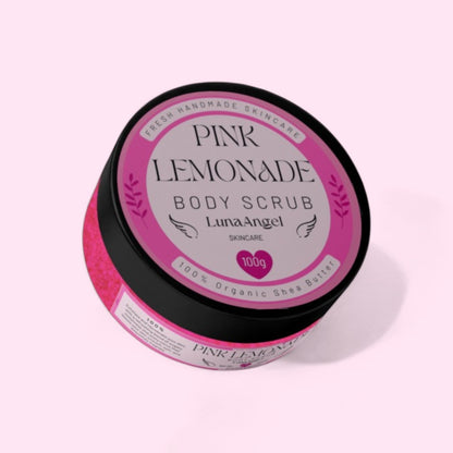 Pink Lemonade body scrub texture with exfoliating particles – clean beauty skincare Egypt
