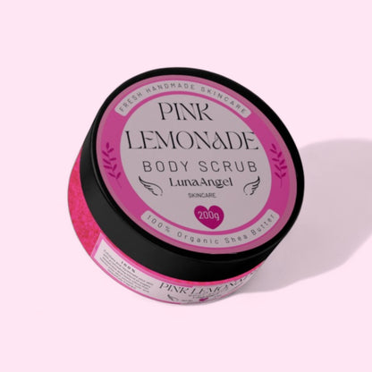 Pink Lemonade body scrub texture with exfoliating particles – clean beauty skincare Egypt
