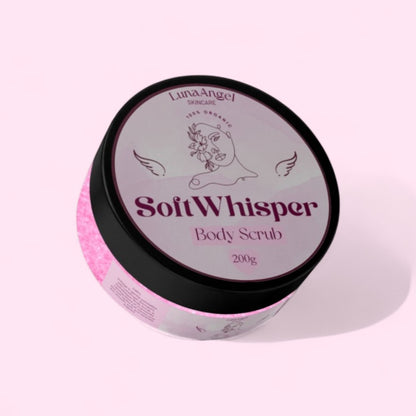 Soft Whisper body scrub texture with gentle exfoliating particles – clean beauty Egypt
