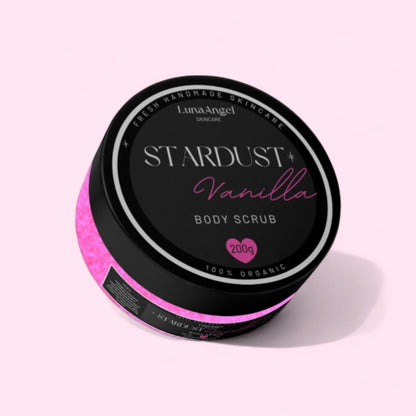 Stardust Vanilla Body Scrub by LunaAngel – luxury vanilla exfoliating body care made in Egypt
