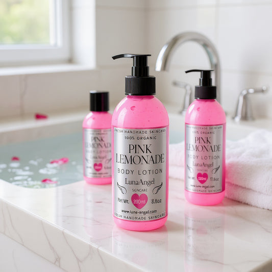 Pink Lemonade Body Lotion by LunaAngel – organic body lotion in Egypt – sweet citrus berry scent