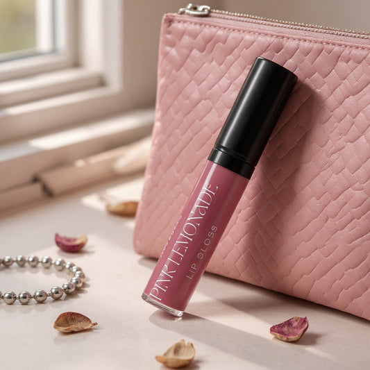 LunaAngel Pink Lemonade lip gloss wand applicator close-up