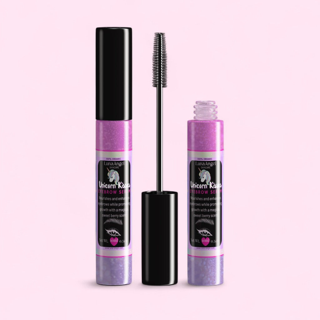 Unicorn Kisses brow serum applicator for eyebrow conditioning
