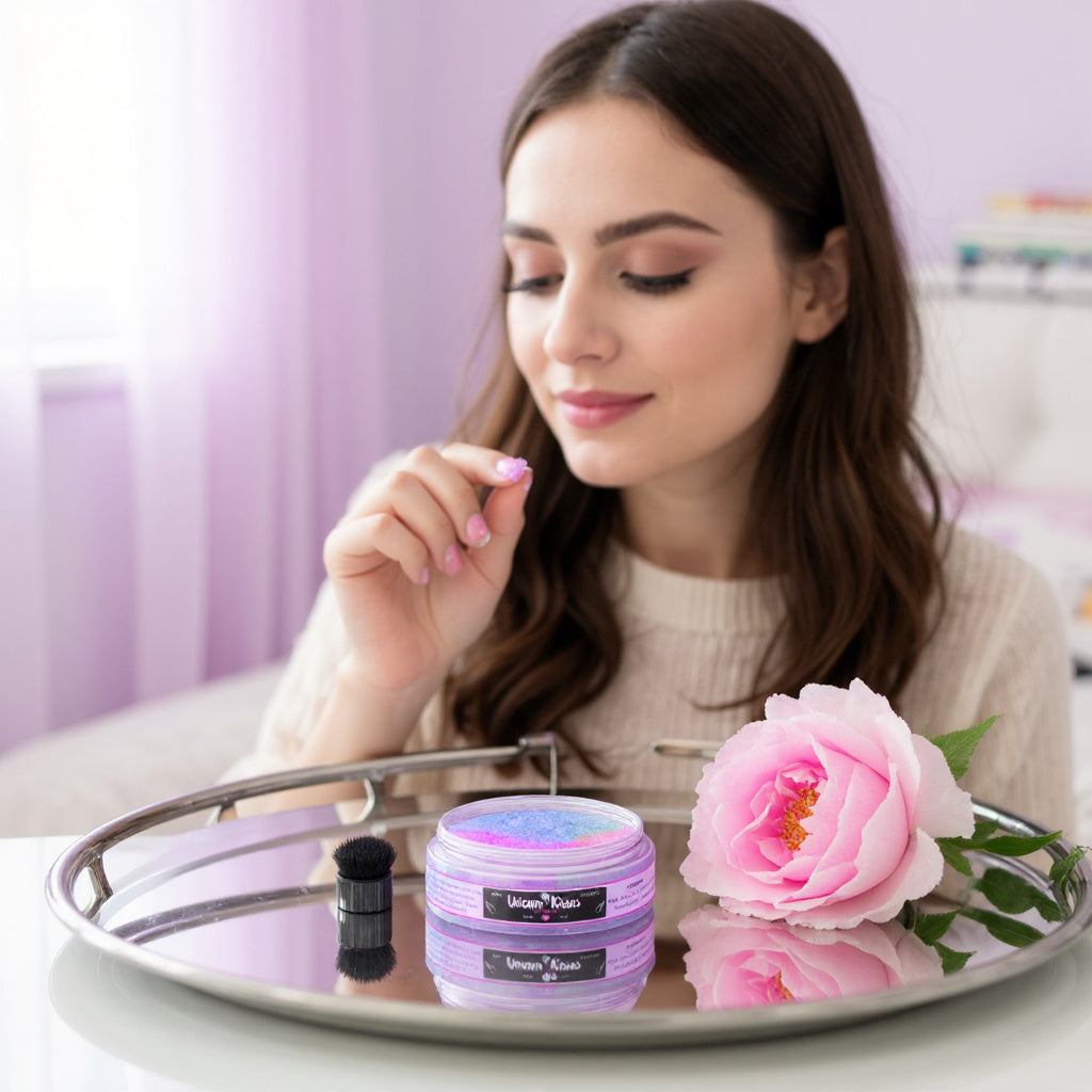 Unicorn Kisses lip scrub by LunaAngel playful fantasy aesthetic
