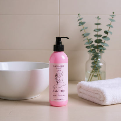 SoftWhisper Body Lotion in bathroom – lightweight organic moisturizer in Egypt