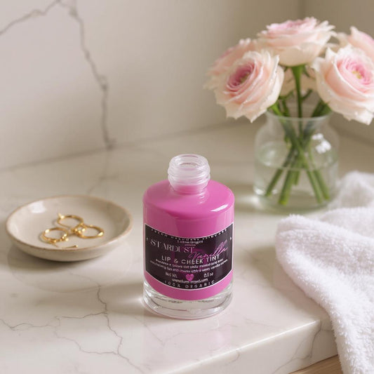 Stardust Vanilla lip and cheek tint texture with vanilla bean scent
