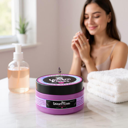 LunaAngel Unicorn Kisses Hand Cream packaging close-up