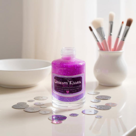 Unicorn Kisses nail oil texture / shimmer close-up