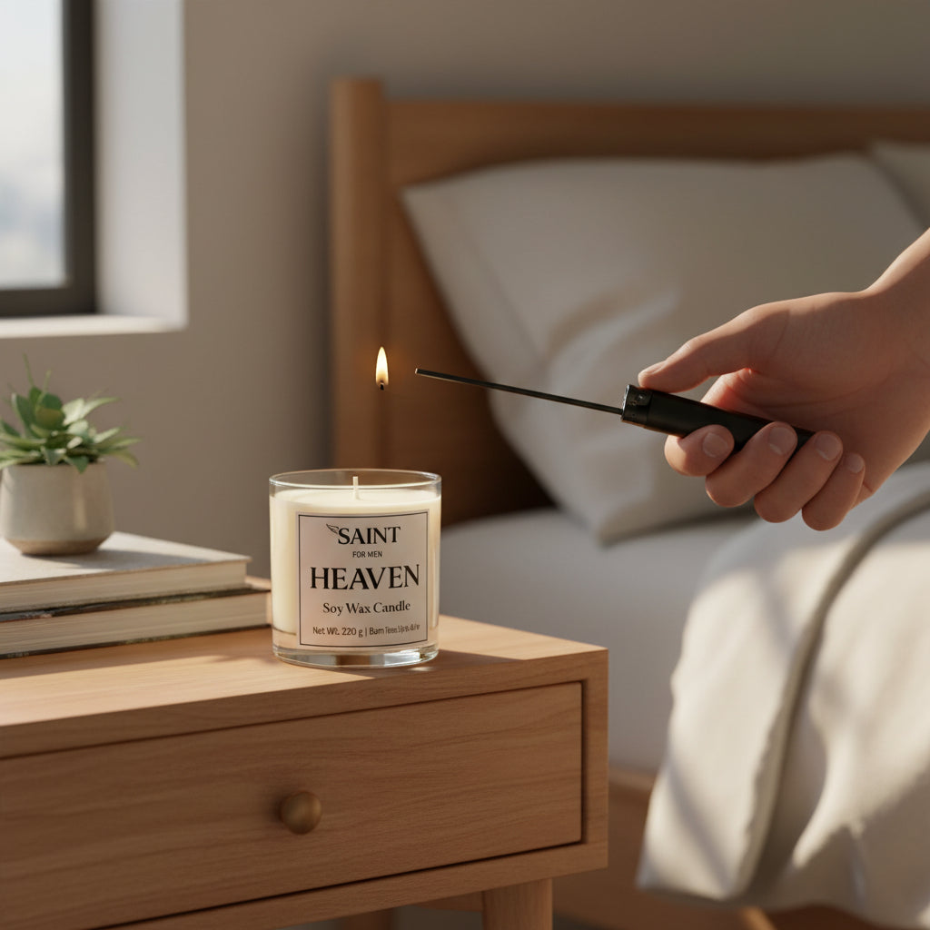 Heaven – شمعة شمع صويا – 220 جم | SAINT للرجال