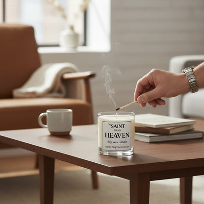 Heaven – شمعة شمع صويا – 220 جم | SAINT للرجال